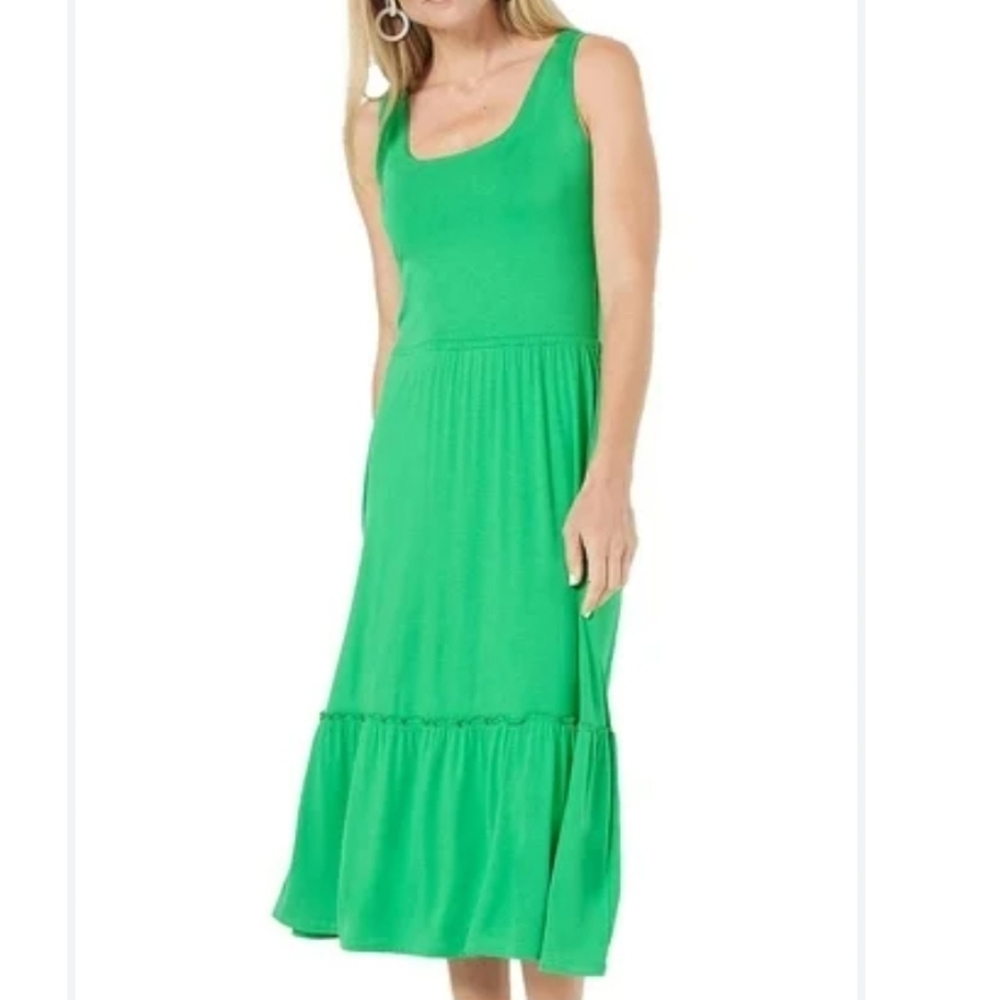 Jason Wu Kelly Green Tiered Casual dress size